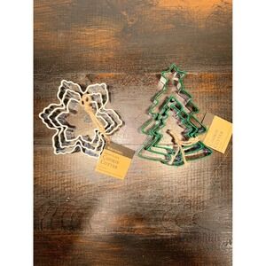 NEW 6 PC World Market Snowflake Christmas‎ Tree Stainless steal Cookie Cutter